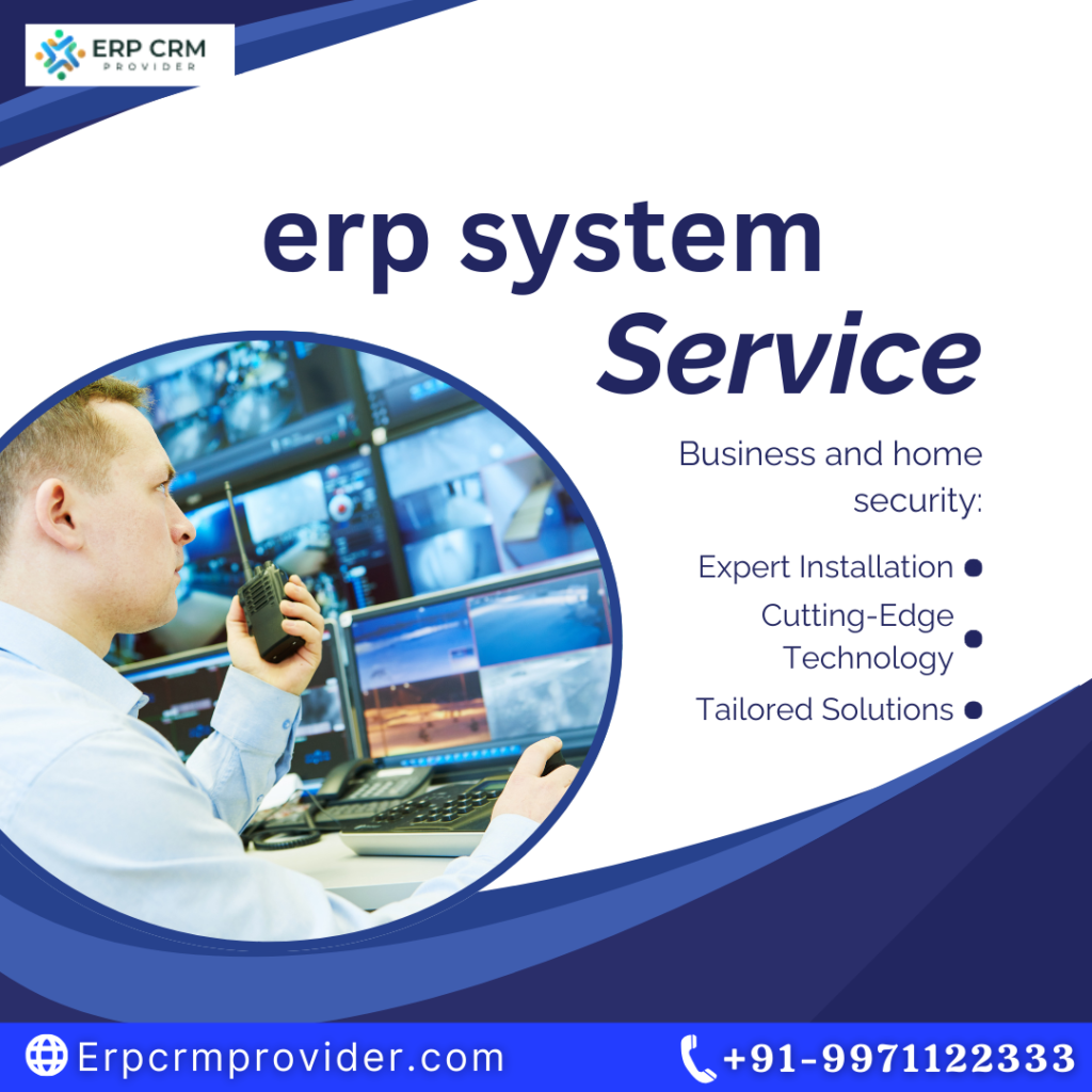 ERP software interface showing modules for finance, 